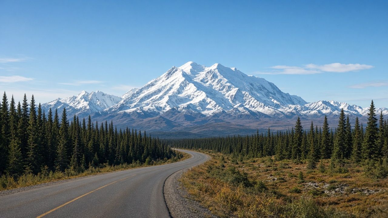 Alaska Highway & Denali illustration